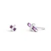 Kasun Women's Pink / Purple / Silver Candy Kiss Earrings - February - Amethyst - Silver