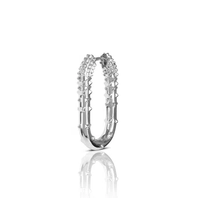 Kasun Women's Rectangle Hoop Earring - Silver