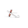 Kasun Women's Red / Silver Angel Kiss Earring - January - Garnet - Silver