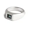 Kasun Women's Signet Ring - Silver & Blue Spinel In Silver