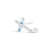 Kasun Women's Silver / Blue Angel Kiss Earring - November - Topaz - Silver