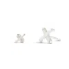 Kasun Women's Silver / White Butterfly Kiss Earrings - June - Pearl - Silver