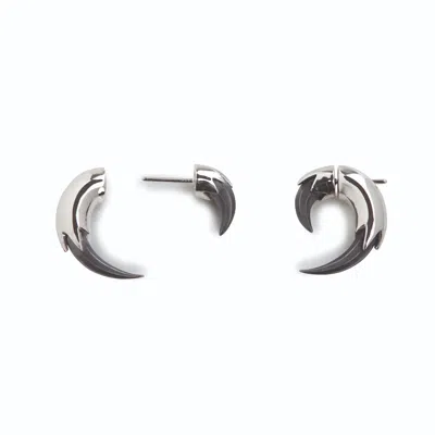 Kasun Women's Small Vampire Claw Earrings Silver