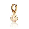 Kasun Women's Smile Hoop Earrings – February – Amethyst – Gold Plated