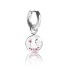 Kasun Women's Smile Hoop Earrings – July – Ruby – Silver