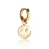 Kasun Women's Smile Hoop Earrings – June – Moonstone – Gold Plated