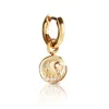 Kasun Women's Smile Hoop Earrings – March – Aquamarine – Gold Plated
