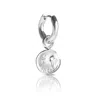 Kasun Women's Smile Hoop Earrings – March – Aquamarine – Silver