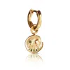 Kasun Women's Smile Hoop Earrings – October – Green Tourmaline – Gold Plated
