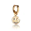 Kasun Women's Smile Hoop Earrings – September – Sapphire – Gold Plated