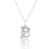 Kasun Women's Solid Silver B Initial Necklace With Mother Of Pearl In Silver