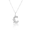 Kasun Women's Solid Silver C Initial Necklace With Mother Of Pearl In Silver