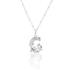 Kasun Women's Solid Silver G Initial Necklace With Mother Of Pearl In Silver