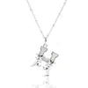 Kasun Women's Solid Silver H Initial Necklace With Mother Of Pearl In Silver