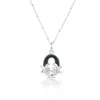 Kasun Women's Solid Silver O Initial Necklace With Green Marble In Silver