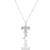 Kasun Women's Solid Silver T Initial Necklace With Mother Of Pearl In Silver