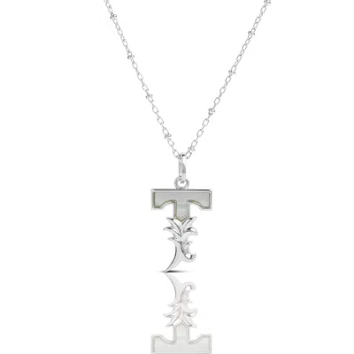 Kasun Women's Solid Silver T Initial Necklace With Mother Of Pearl
