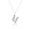 Kasun Women's Solid Silver U Initial Necklace With Mother Of Pearl In Silver