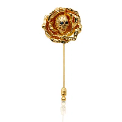 Kasun Women's Thorn N' Roses Gold Vermeil Brooch Lapel Pin