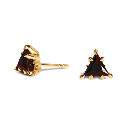 Kasun Women's Trillion Earring – Gold & Garnet