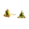Kasun Women's Trillion Earrings - Gold And Peridot In Gold