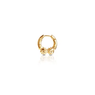 Kasun Women's Two Spikey Balls Hoop Earring – Gold Vermeil