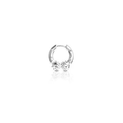 Kasun Women's Two Spikey Balls Hoop Earring – Silver