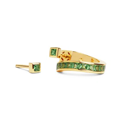Kasun Women's Vortex Tsavorite Earrings – Gold In Yellow