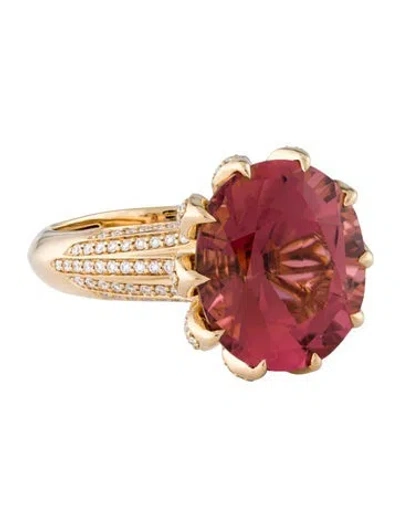 Pre-owned Kat Florence 18k 10.12ct Rubellite & Diamond Ring In Multi