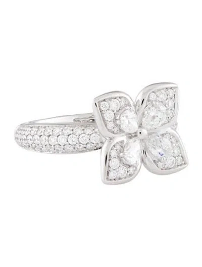 Pre-owned Kat Florence 18k 1.48ctw Addy's D Flawless Flower Cocktail Ring In Multi