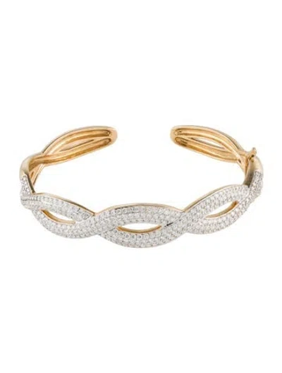 Pre-owned Kat Florence 18k 1.97ctw Diamond Cuff, 6.25" In Multi