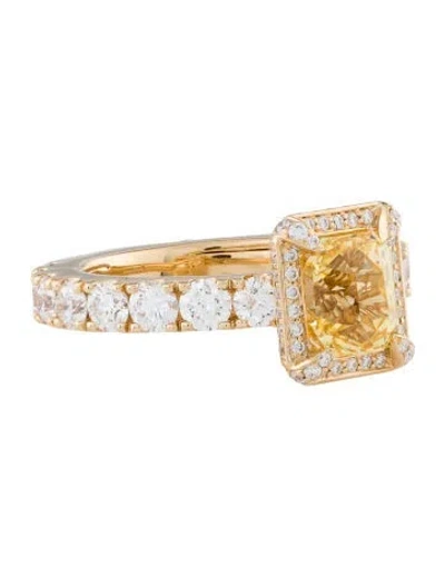 Pre-owned Kat Florence 18k 2.58ct Unheated Ceylon Sapphire & Diamond Cocktail Ring In Multi