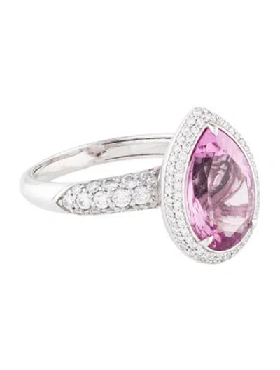 Pre-owned Kat Florence 18k 4.39ctw Morganite & Diamond Cocktail Ring In Multi