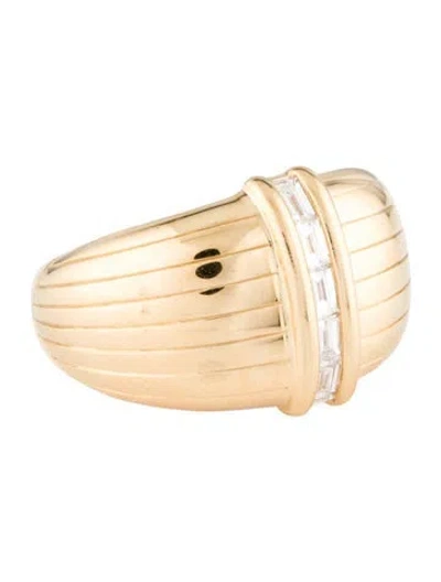 Pre-owned Kat Florence 18k Diamond Dome Cocktail Ring In Multi