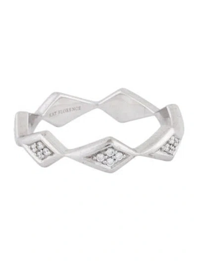 Pre-owned Kat Florence 18k Diamond Kite Band Ring In Multi