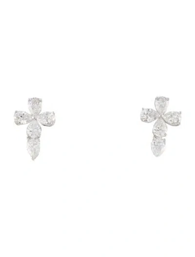 Pre-owned Kat Florence 18k Diamond Stud Earrings In Multi