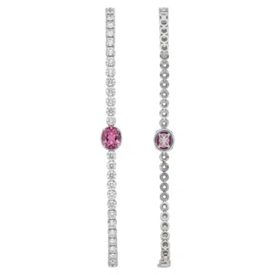 Pre-owned Kat Florence Diamond Bracelet 2.13ct Pink Sapphire With D Flawless Diamonds