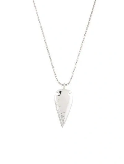 Pre-owned Kat Florence Platinum Diamond Arrowhead Pendant Necklace, 26" In Multi