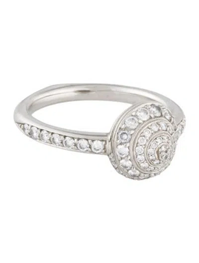 Pre-owned Kat Florence Platinum Diamond Swirl Cocktail Ring In Multi