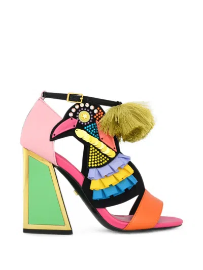 Kat Maconie Aya Embellished Bird-motif Sandals In Multi