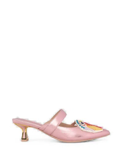 Kat Maconie Azari Embellished Sandals In Pink