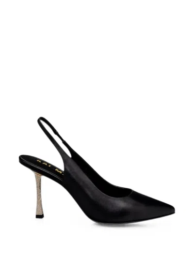Kat Maconie Crystal-embellished Slingback Pumps In Black
