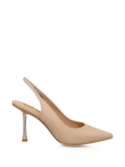 Kat Maconie Crystal-embellished Slingback Pumps In Neutral
