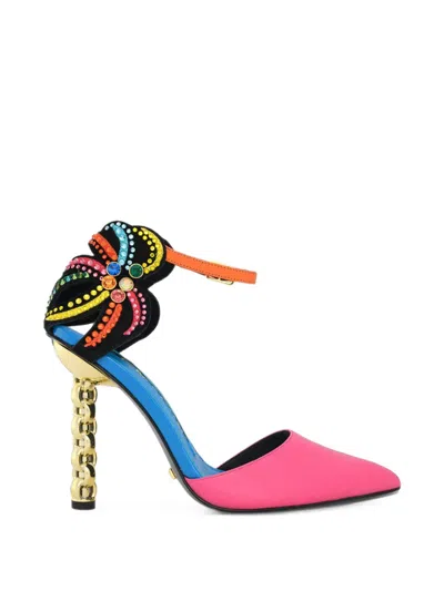 Kat Maconie Ezili Crystal-embellished Chain-heel Pumps In Multi