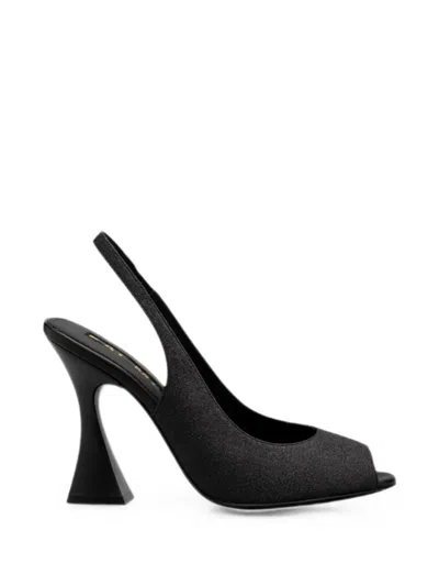 Kat Maconie Glitter-effect Slingback Pumps In Black