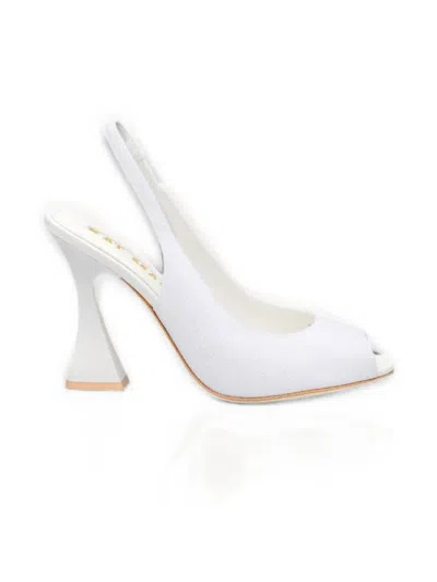 Kat Maconie Glitter-effect Slingback Pumps In White