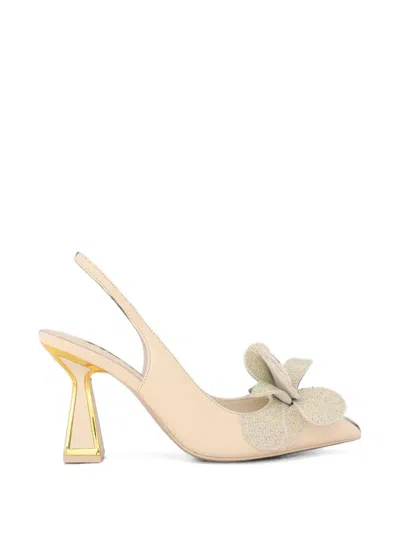 Kat Maconie Henni Crystal-embellished Floral Slingback Pumps In Neutral