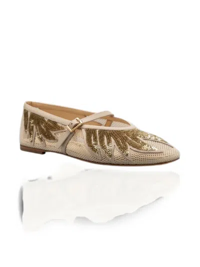 Kat Maconie Jonna Sequin-embellishment Ballet Flats In Gold