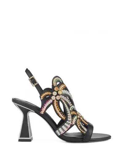 Kat Maconie Kiawa Crystal-embellished Cut-out Sandals In Black