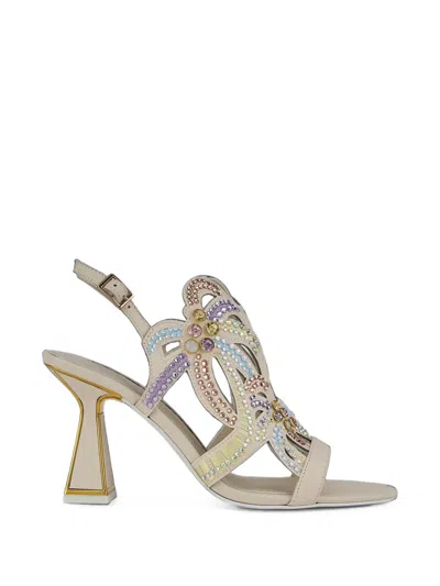 Kat Maconie Kiawa Crystal-embellished Cut-out Sandals In Multi